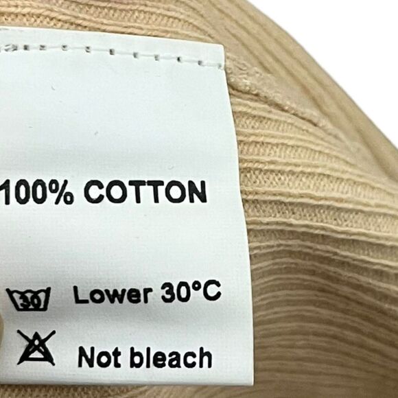 SNDYS Ribbed Knit Midi Dress Women’s Size Small Sand Cotton Bodycon Sleeveless - Picture 8 of 11